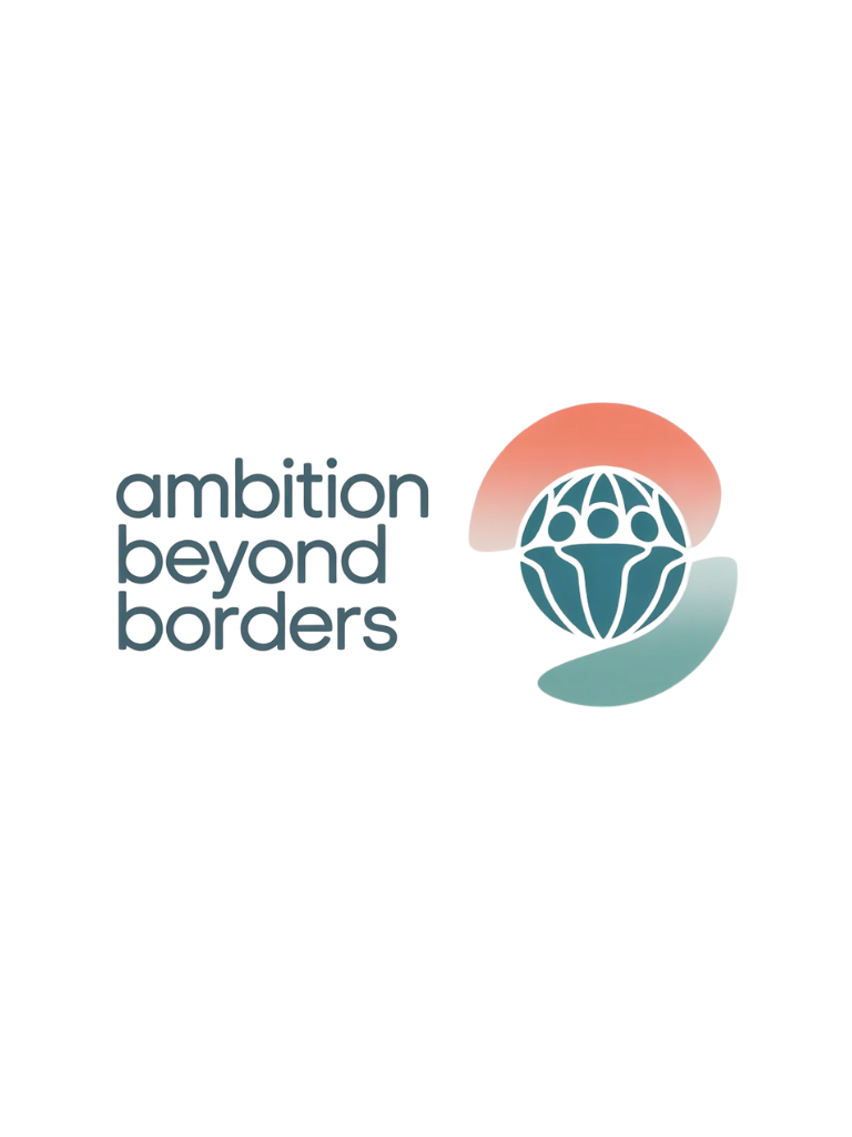 Women Beyond Borders logo with teal globe icon and coral and mint accents